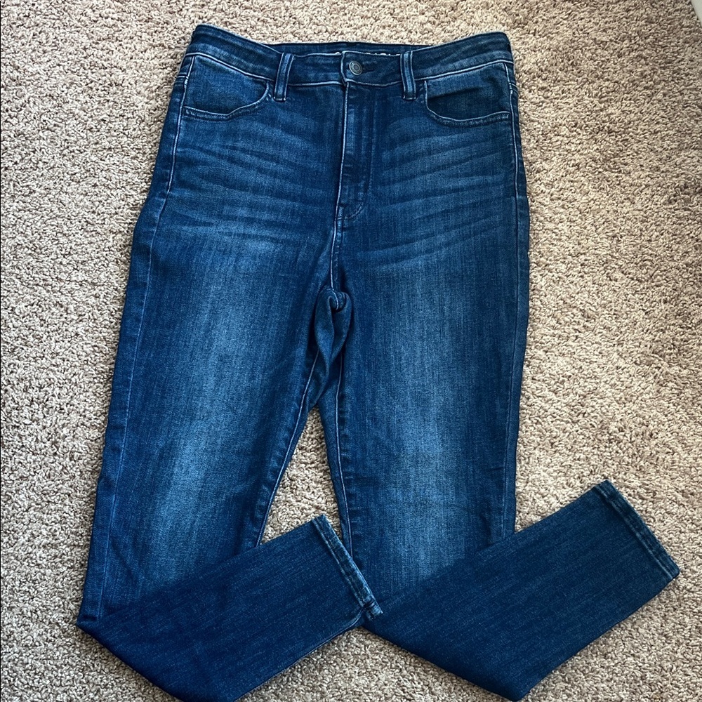 American Eagle Next Level Stretch Dark Skinny Blue Jeans Size 10 Short